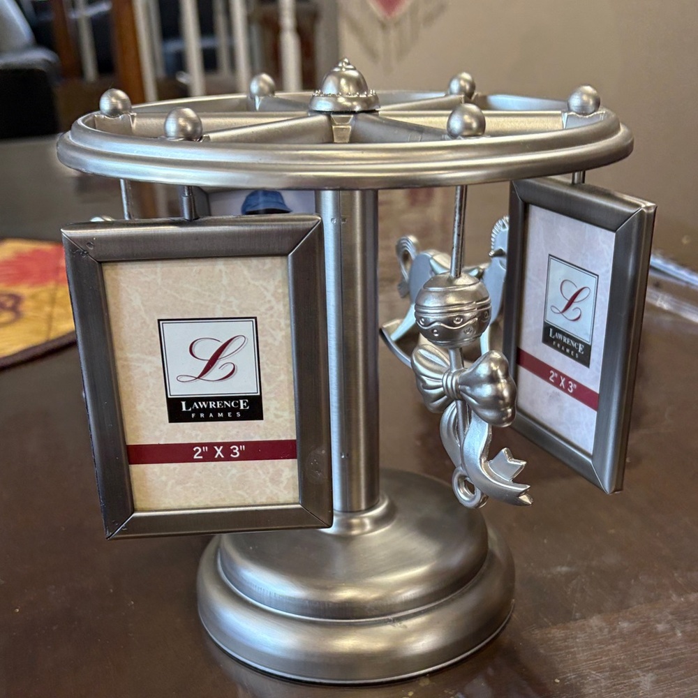 Lawrence Silver Rotating Photo Frame